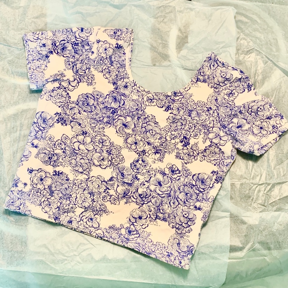 American Apparel flora print Crop tip